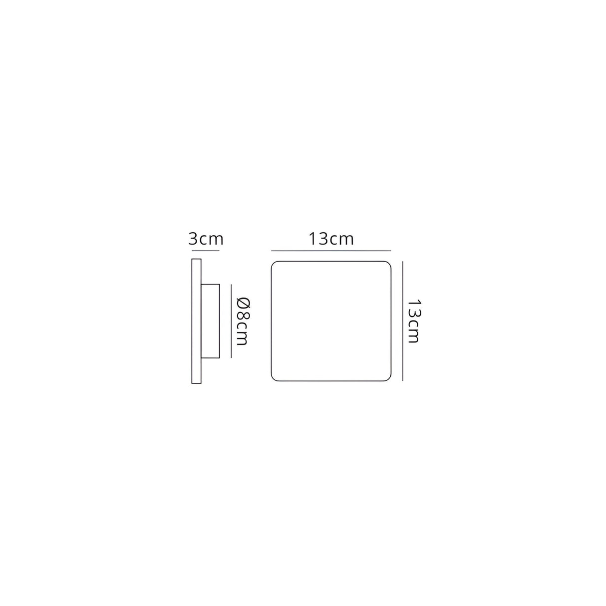 Bora 13cm Square LED Wall Light 6W 3000K - Silver