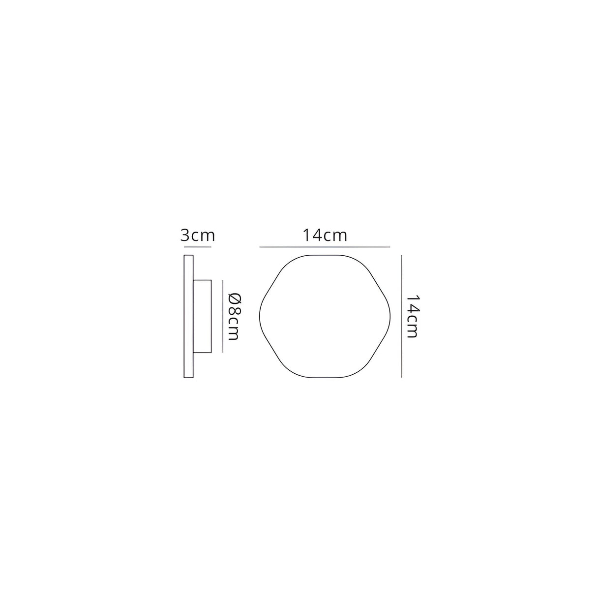 Bora 13.5cm Hexagonal LED Wall Light 6W 3000K - Silver