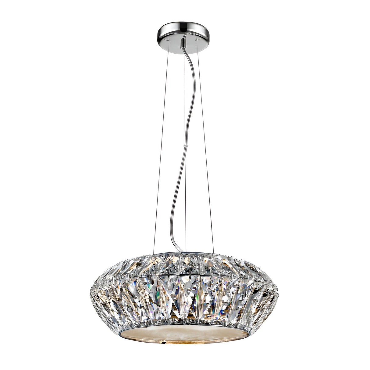 Auren LED Small Crystal Pendant Light - Chrome