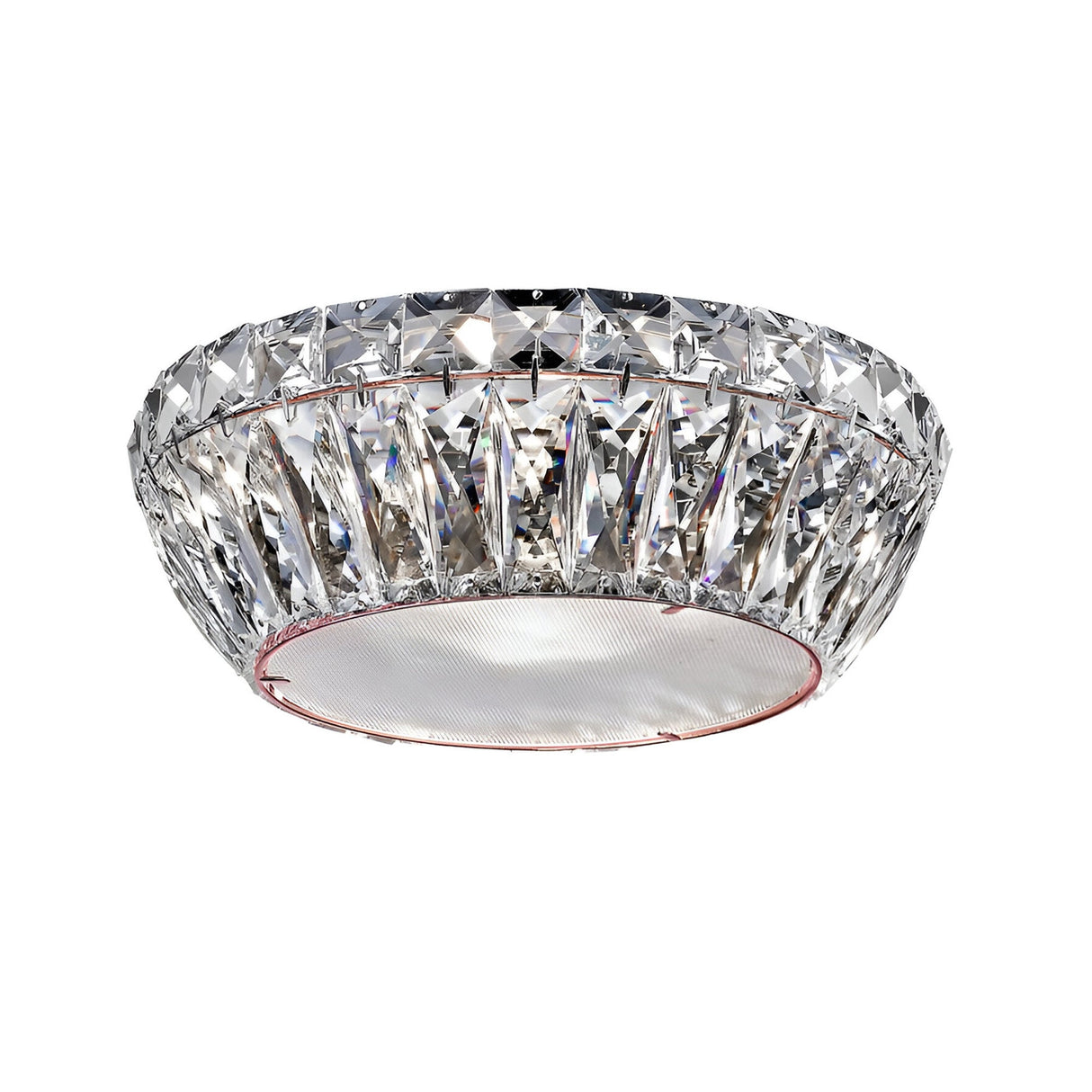 Auren LED Small Crystal Flush Light - Chrome
