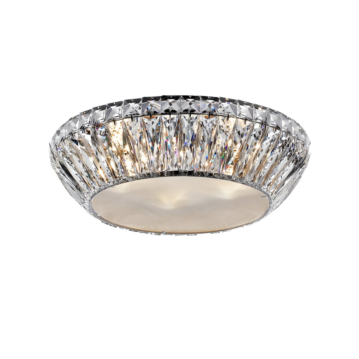 Auren LED Crystal Medium Flush Light - Chrome