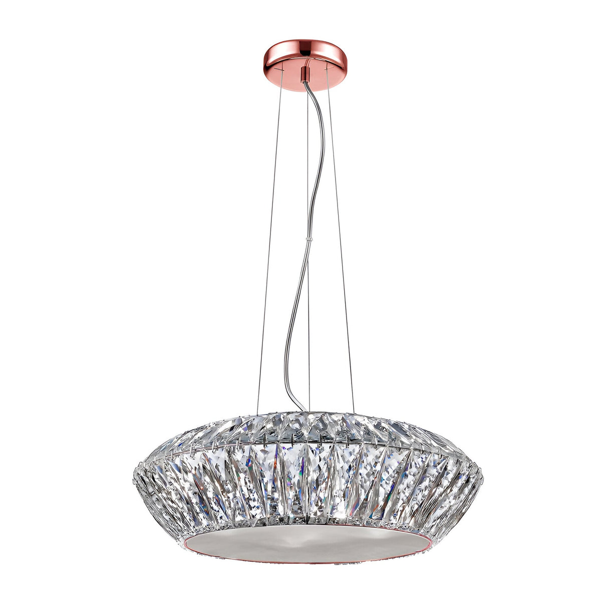 Auren LED Large Crystal Suspension Light 6W - Rosy Gold