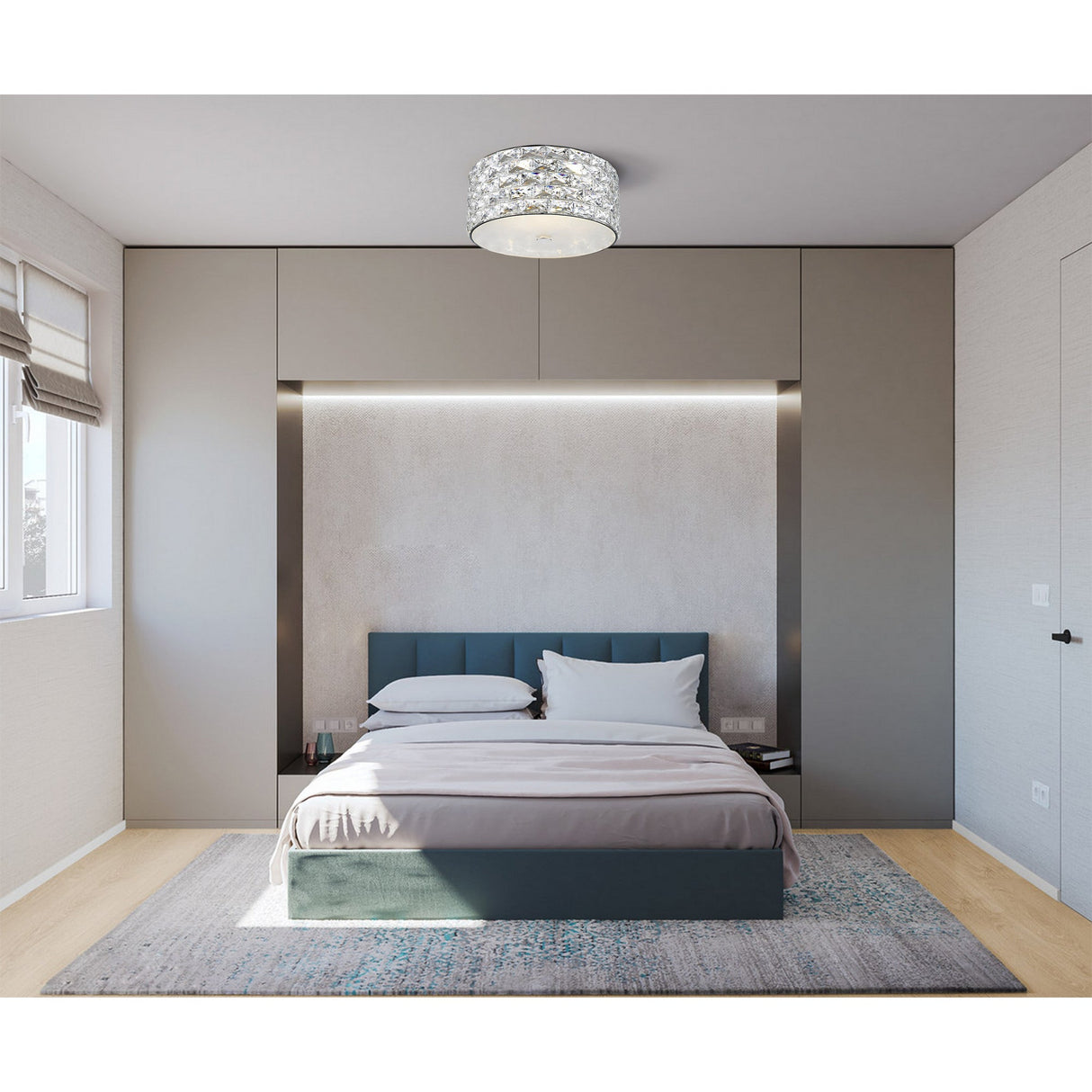 Ripple LED Small Flush Ceiling Light 5W - Chrome