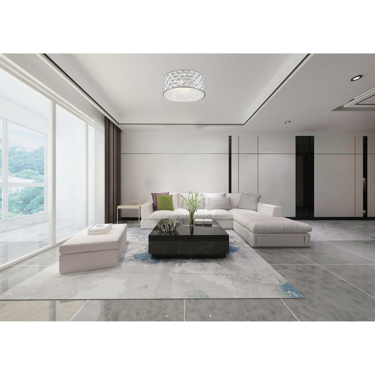 Ripple LED Large Flush Light 5W - Chrome