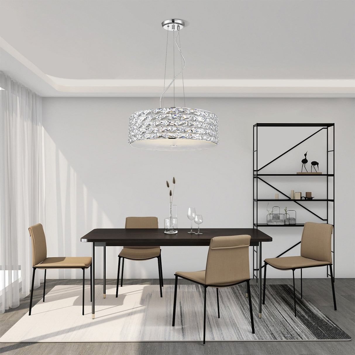 Ripple LED Large Suspension Light 6W - Chrome