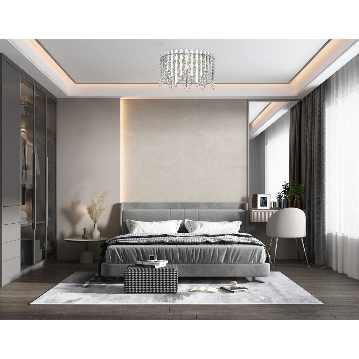 Oceans LED Crystal Small Flush Light 5W - Chrome