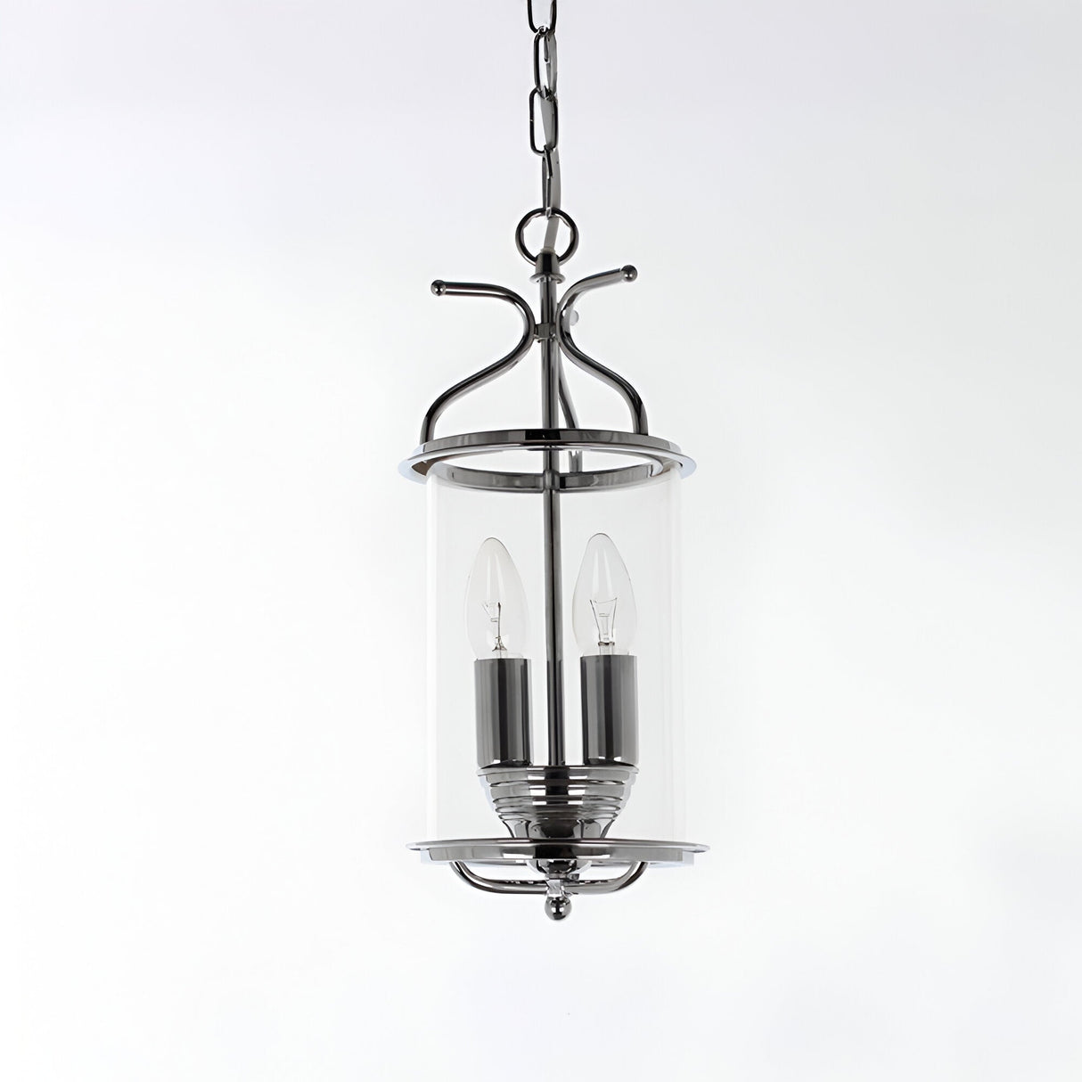 Wexford 2 Light Blown Glass Lantern - Chrome