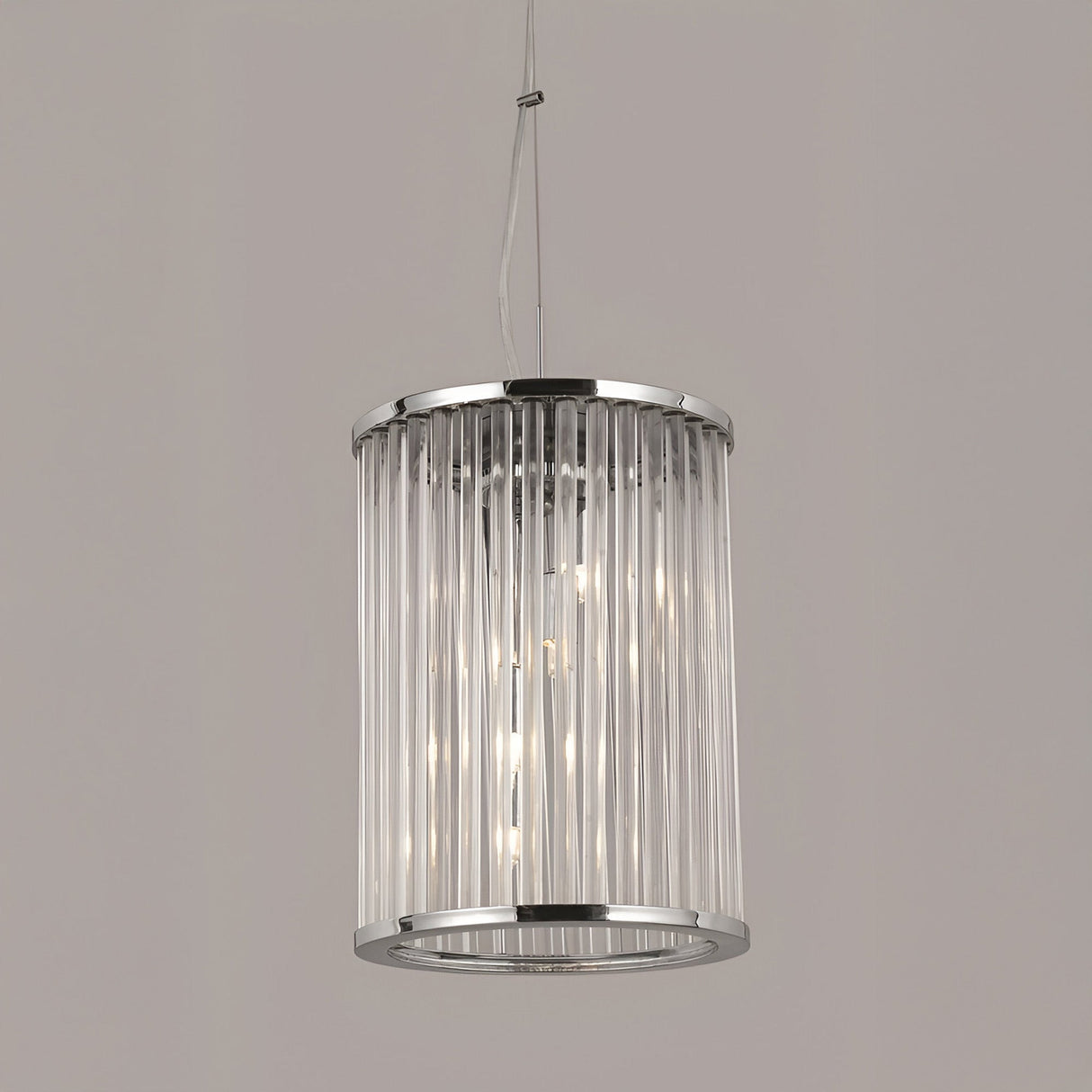 Okara 4 Light Glass Lantern - Chrome