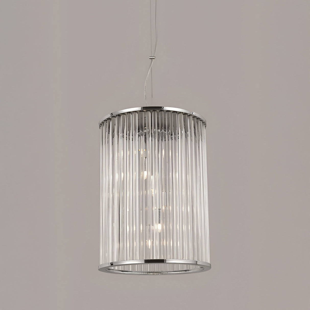 Okara 6 Light Glass Lantern - Chrome