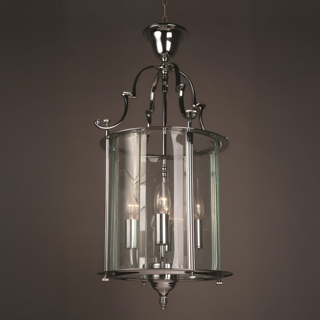Colven 4 Light Glass Lantern - Chrome