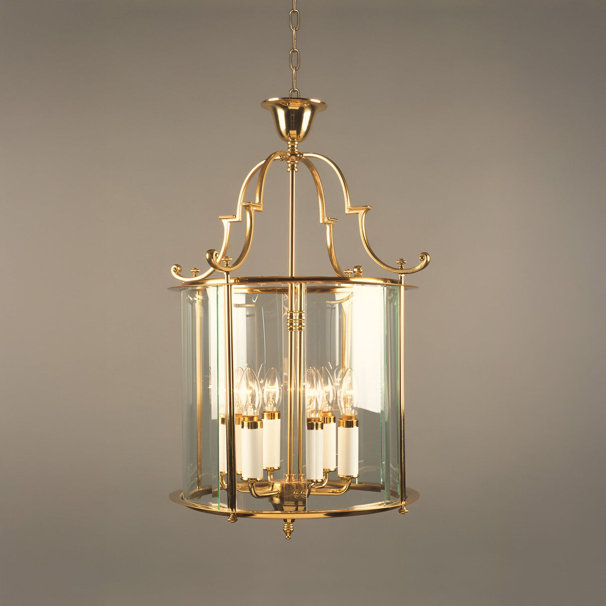 Colven 6 Light Lantern Pendant Light - Polished Brass