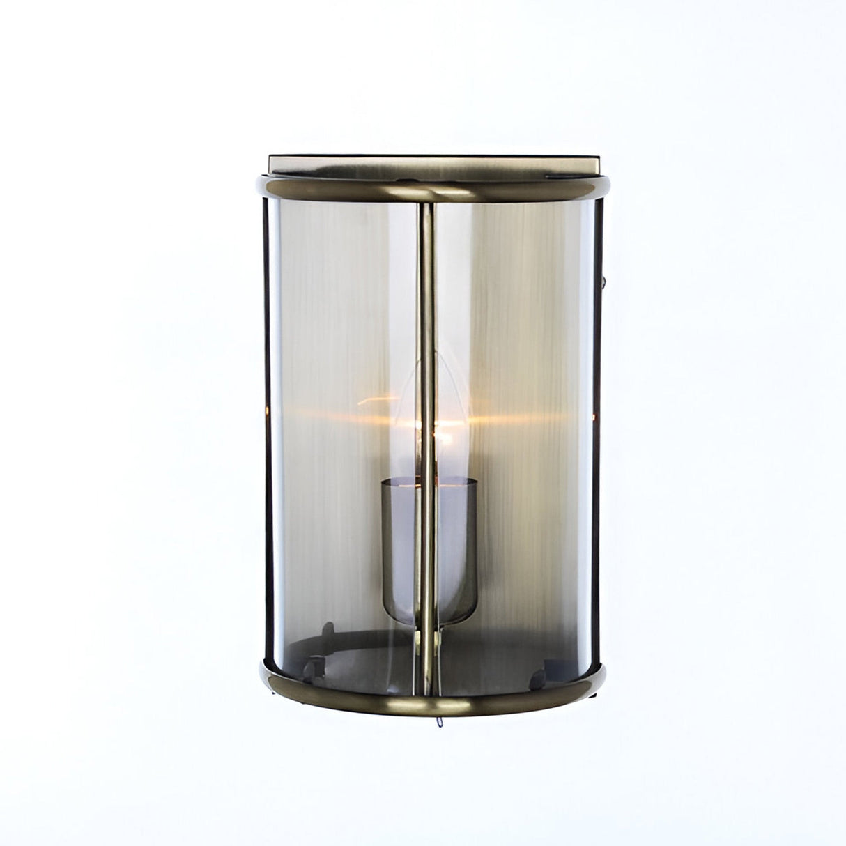 Orell 1 Light Glass Wall Light - Antique Brass