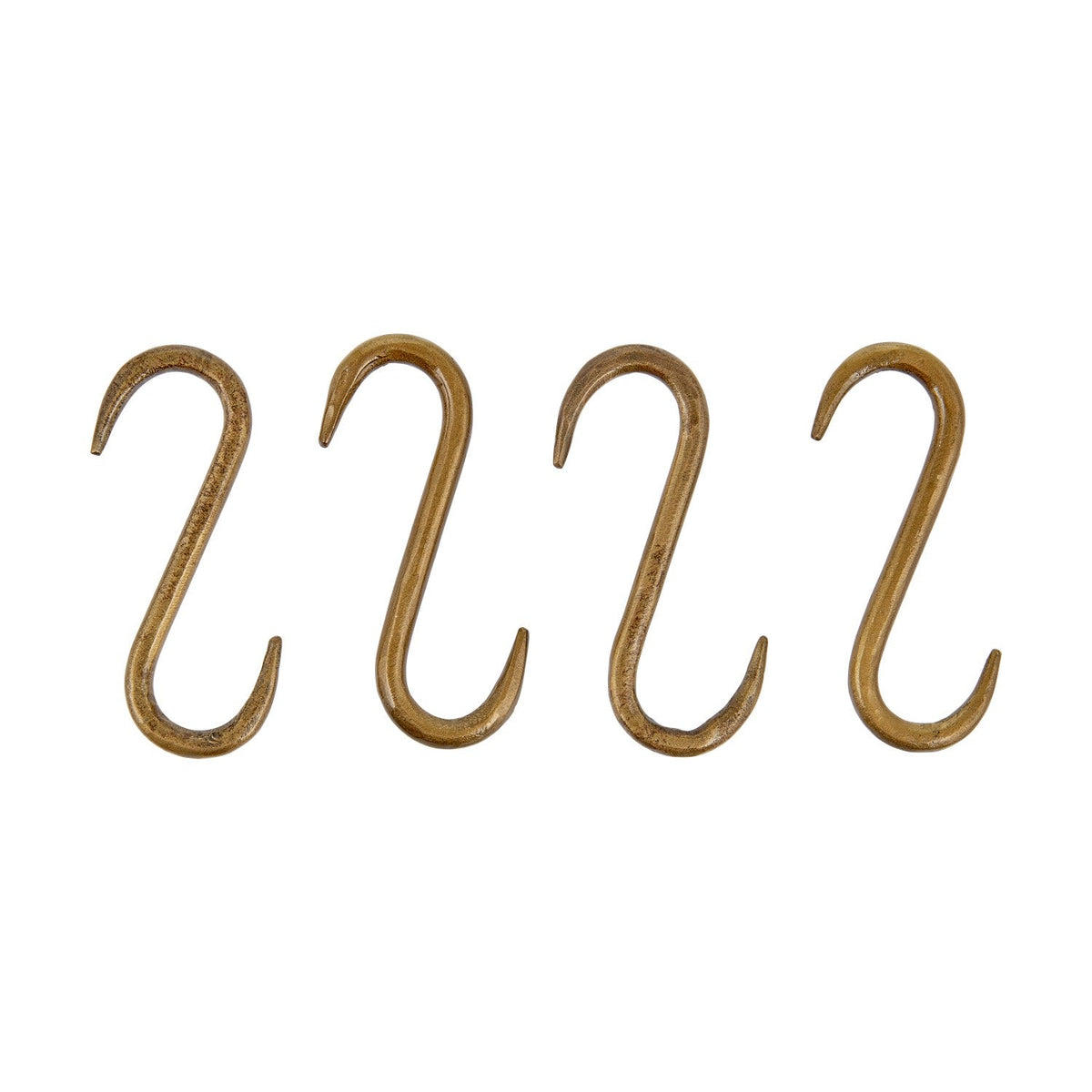 Laila Iron S-Hooks - Brass - Set of 4