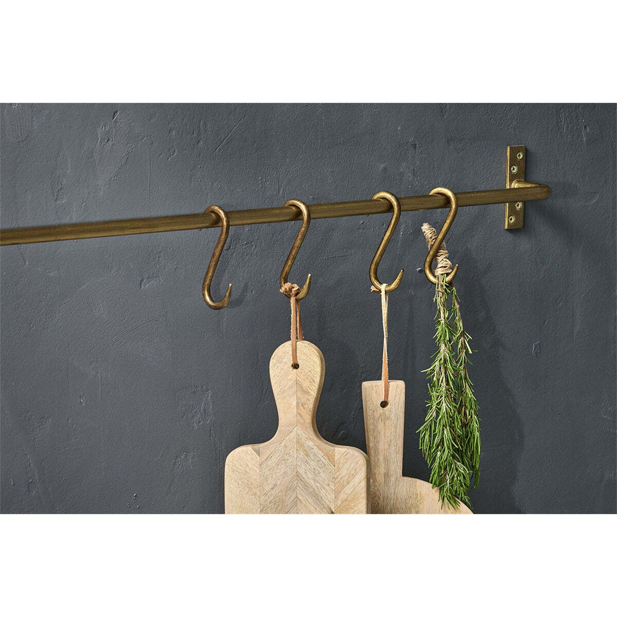 Laila Iron S-Hooks - Brass - Set of 4