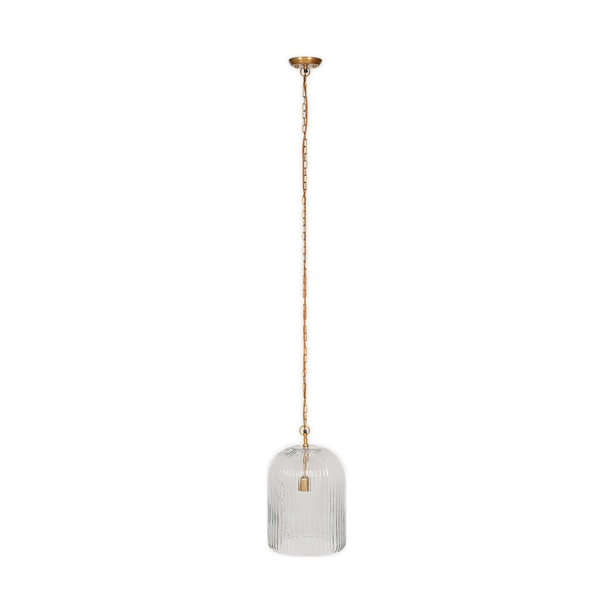 Lumina Large Fluted Glass Pendant Light - Clear