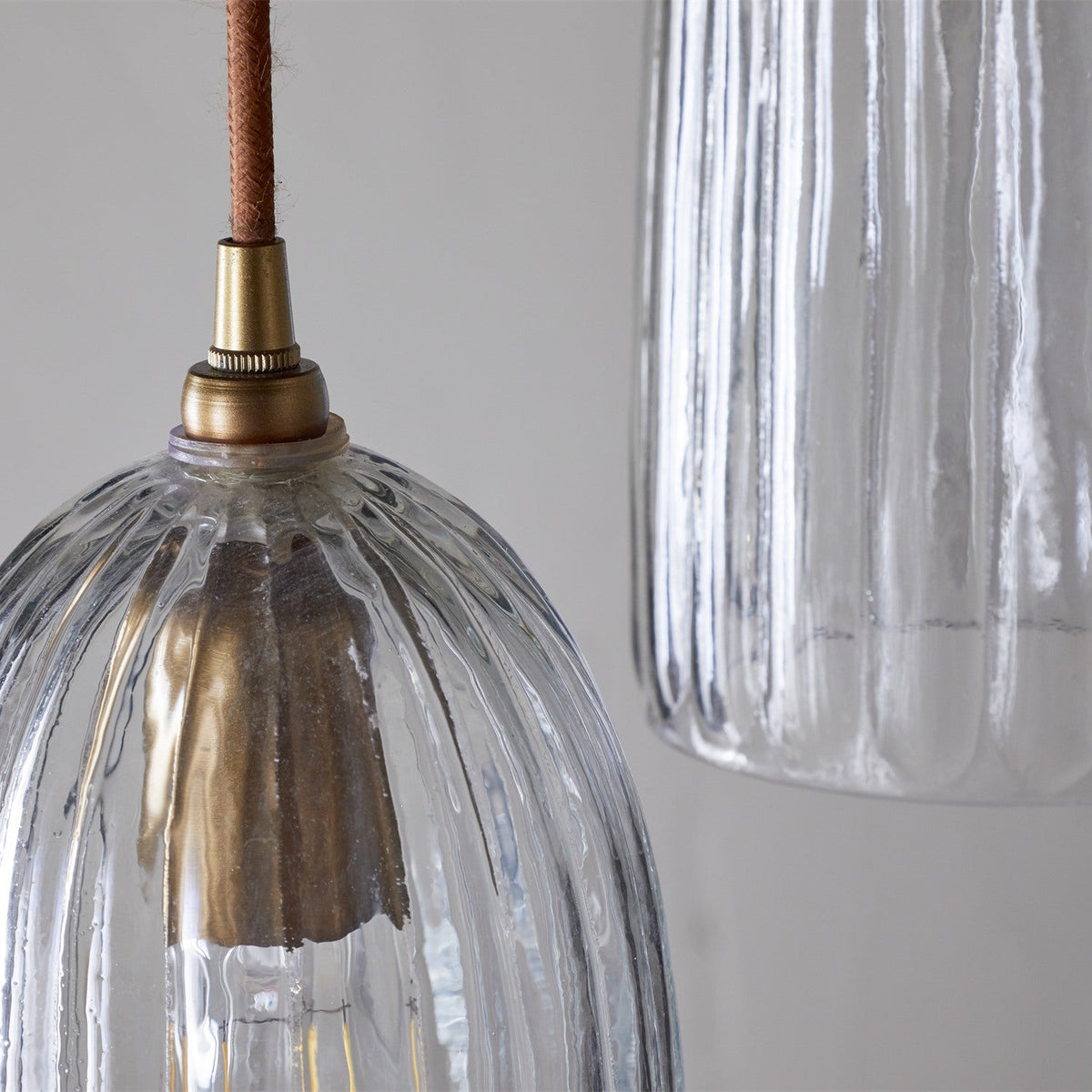 Lumina 3 Light Fluted Glass Cluster Pendant Light - Clear