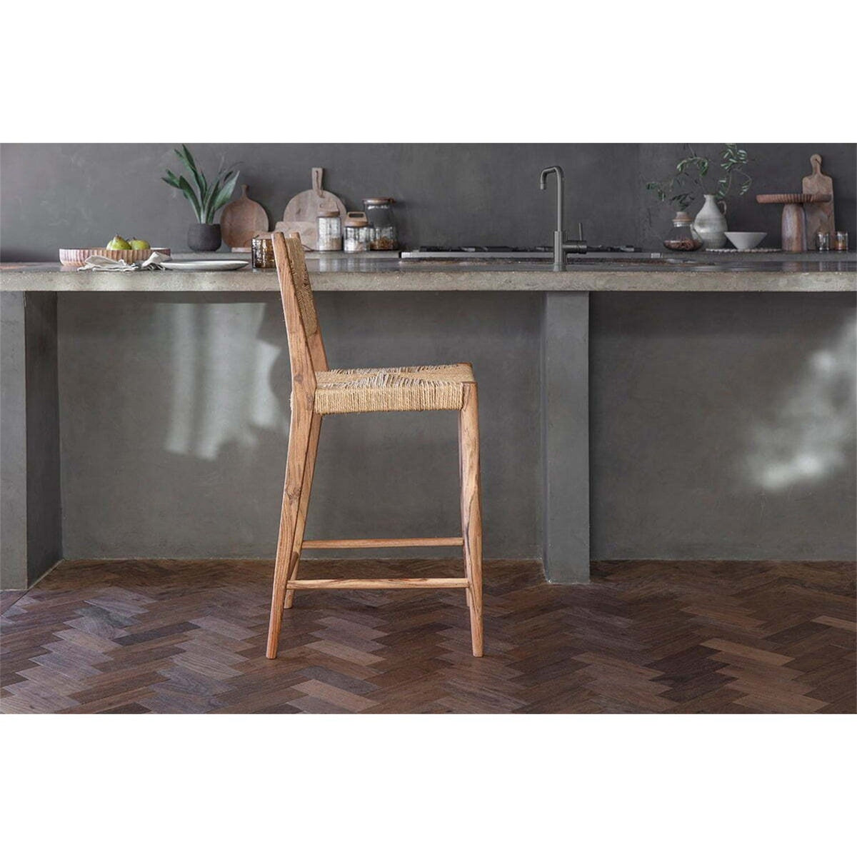 Lohanda Acacia & Munja Grass Counter Stool - Natural