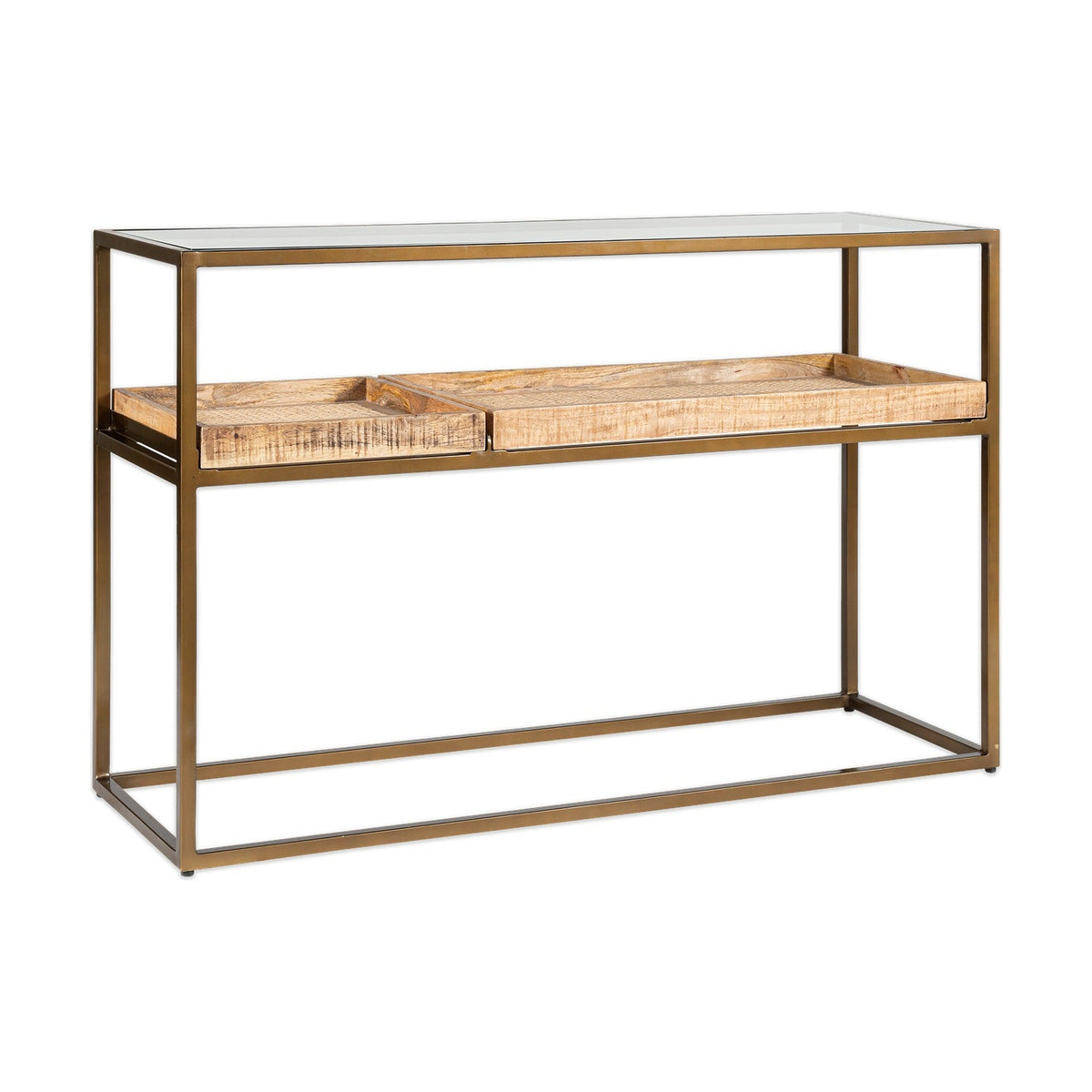 Luzon Display Console Table - Brass