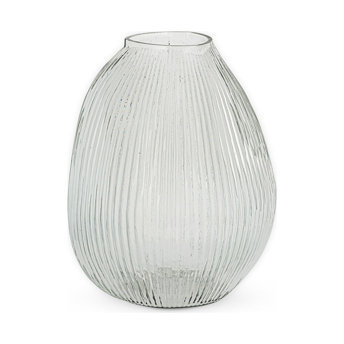 Linsy Small Ribbed Recycled Glass Vase - Clear
