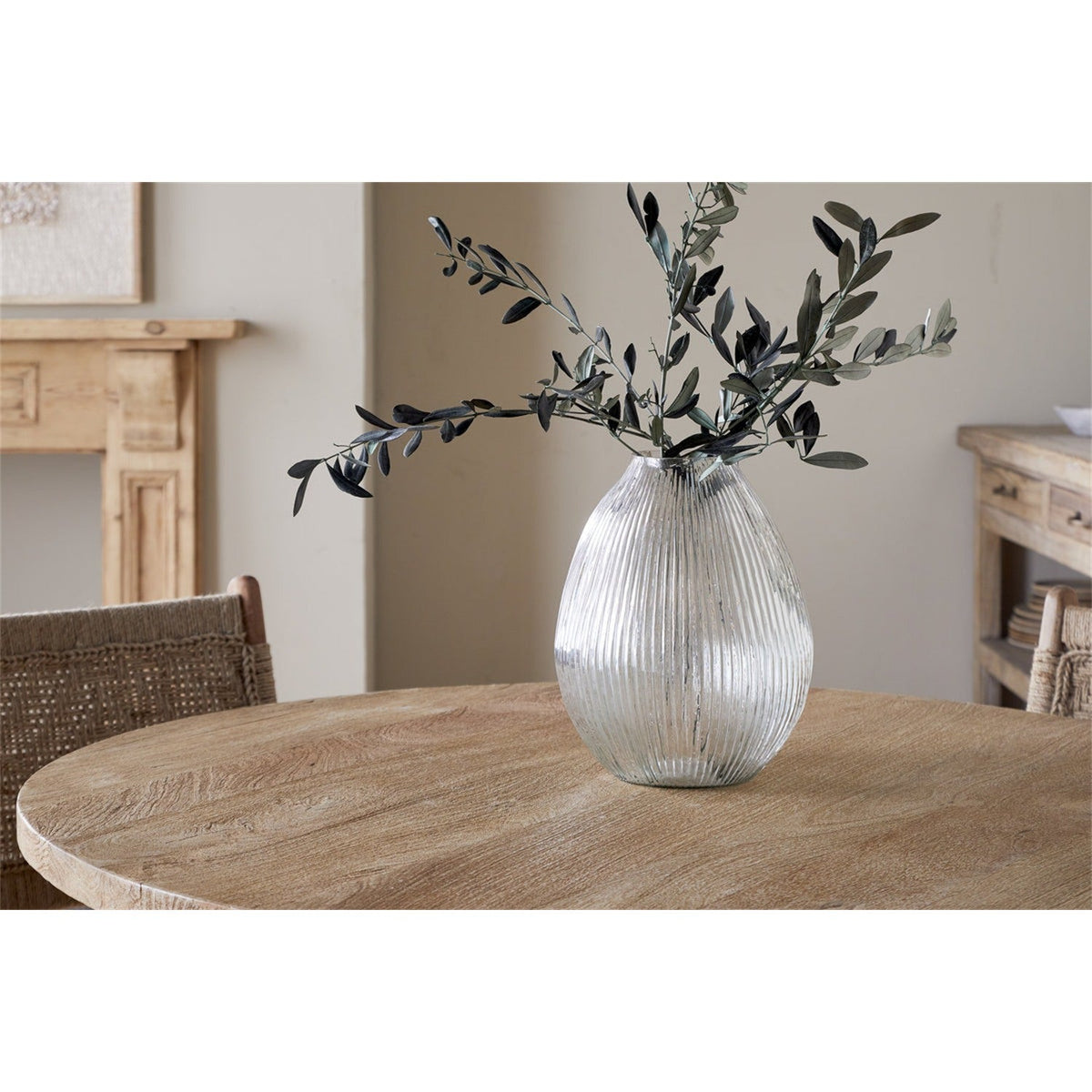 Linsy Small Ribbed Recycled Glass Vase - Clear