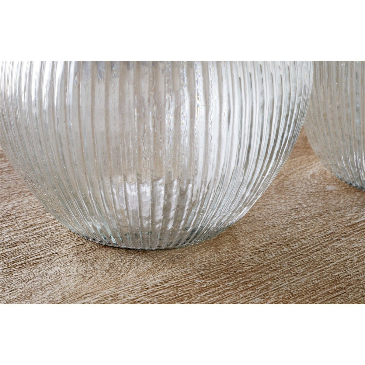 Linsy Small Ribbed Recycled Glass Vase - Clear