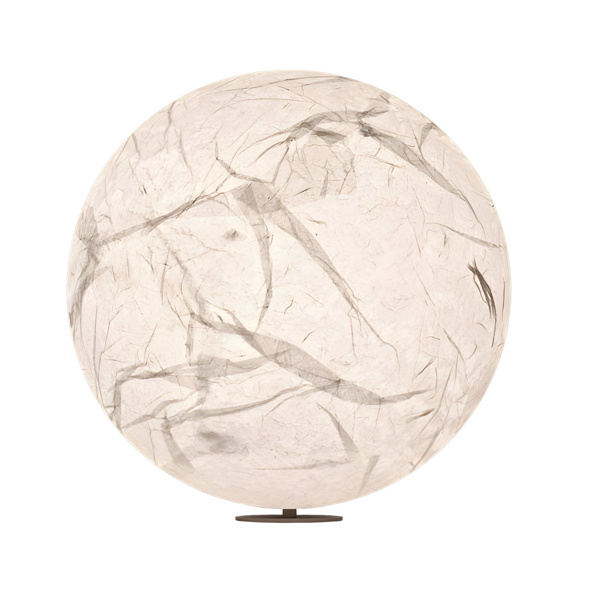The Lunar Table Lamp - White features a spherical, hand-painted marbled white and gray surface on a small round base, set against a plain white background.