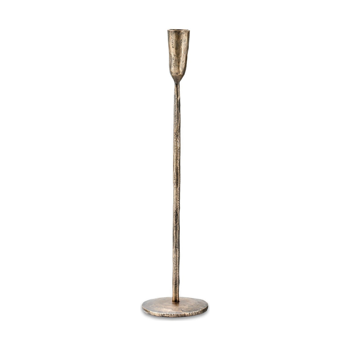 Mbata Large Candlestick - Antique Brass
