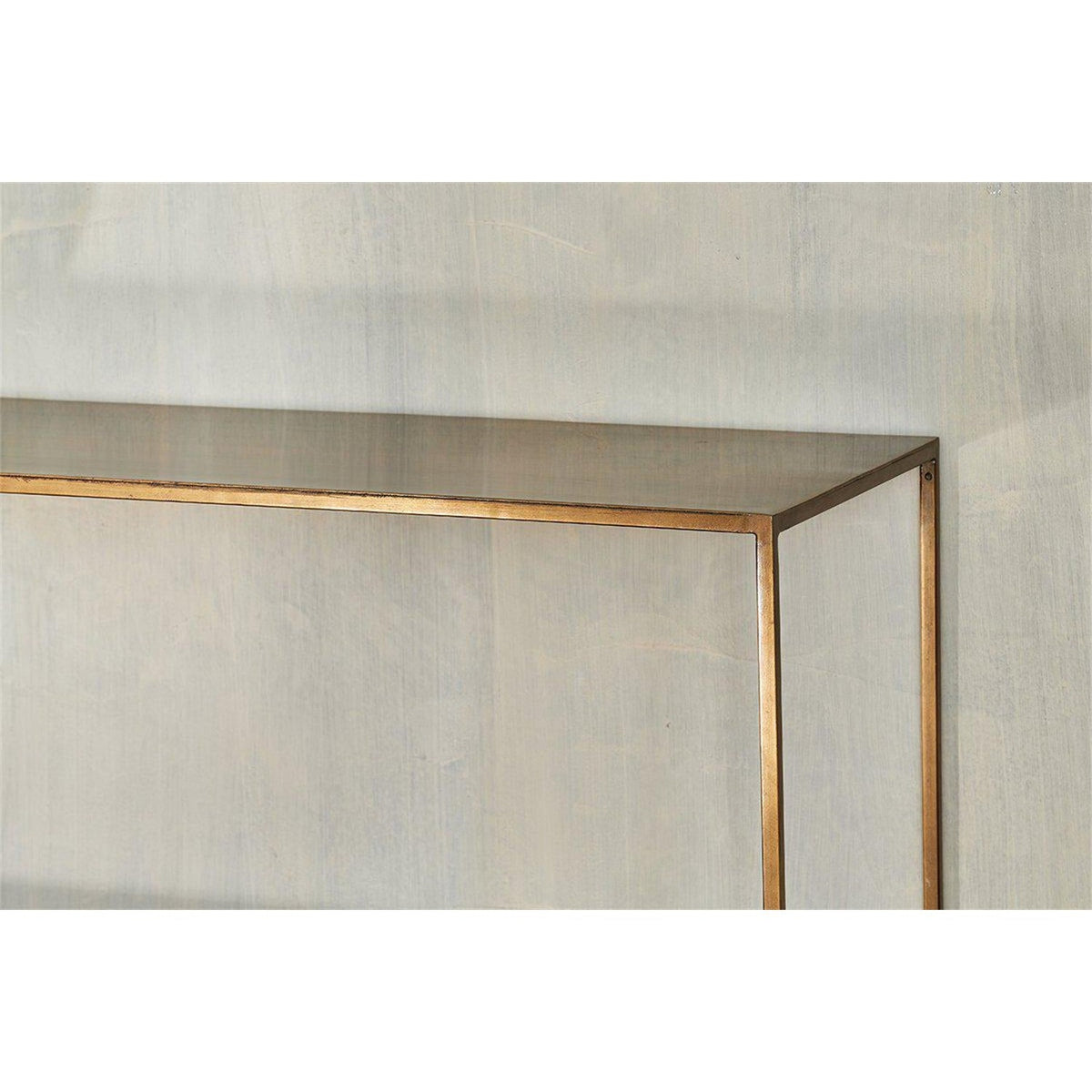 Mahi 3 Tier Iron Console Table - Antique Brass