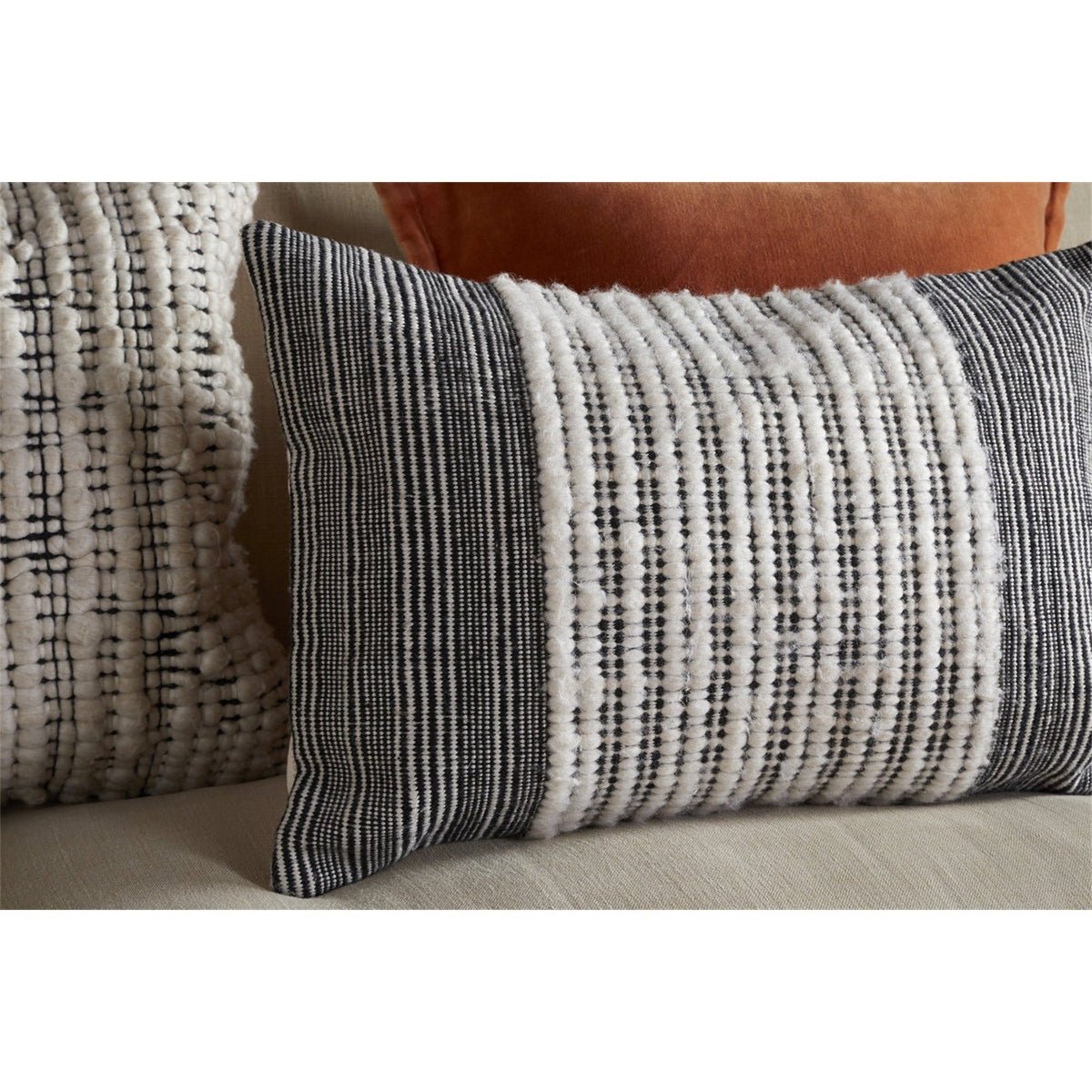 Mika 60 x 40cm Recycled Cushion Cover - Black & Natural