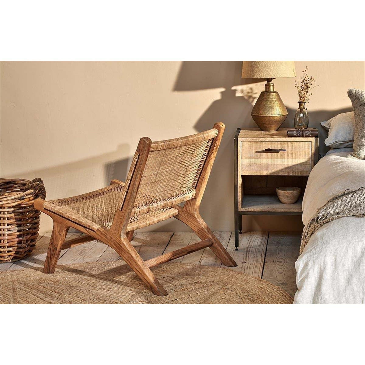 Madrisana Acacia & Rattan Occasional Chair - Natural