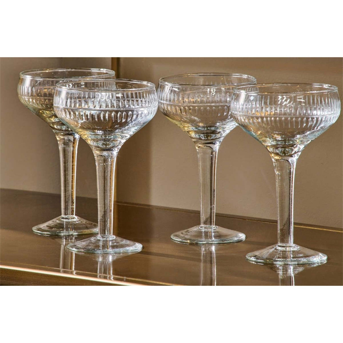 Mila Coupe Champagne Glasses - Clear - Set of 4