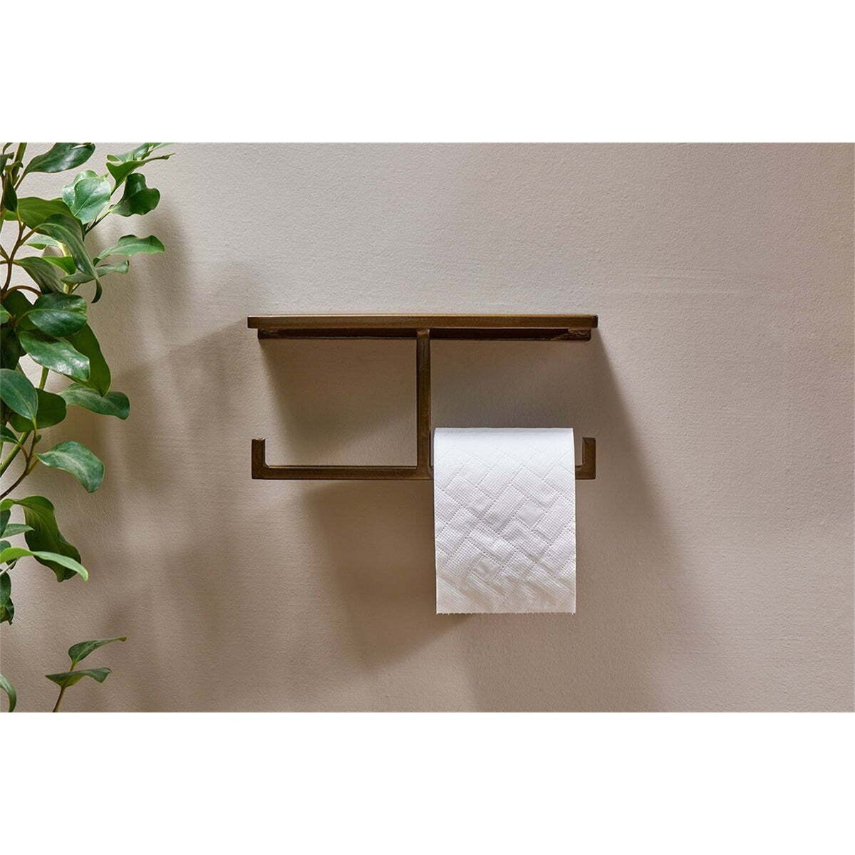 Mahi Wall Mounted Toilet Roll Holder - Brass