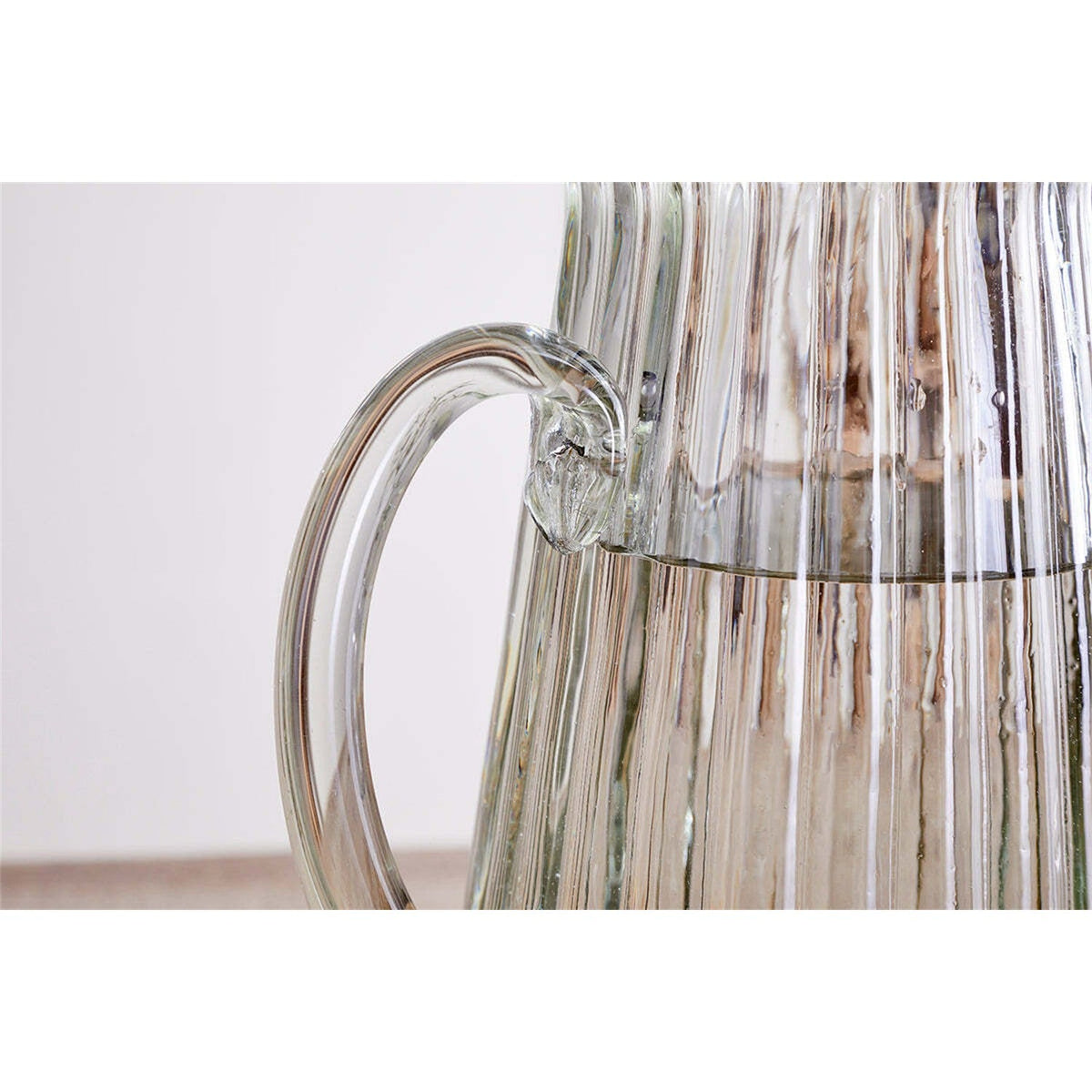 Minati Ribbed Recycled Glass Jug - Clear