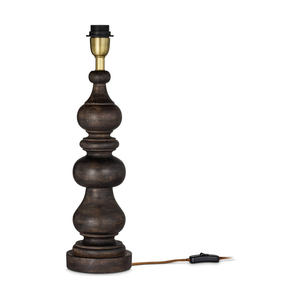 Manua Large Wood Table Lamp Base - Dark Stain