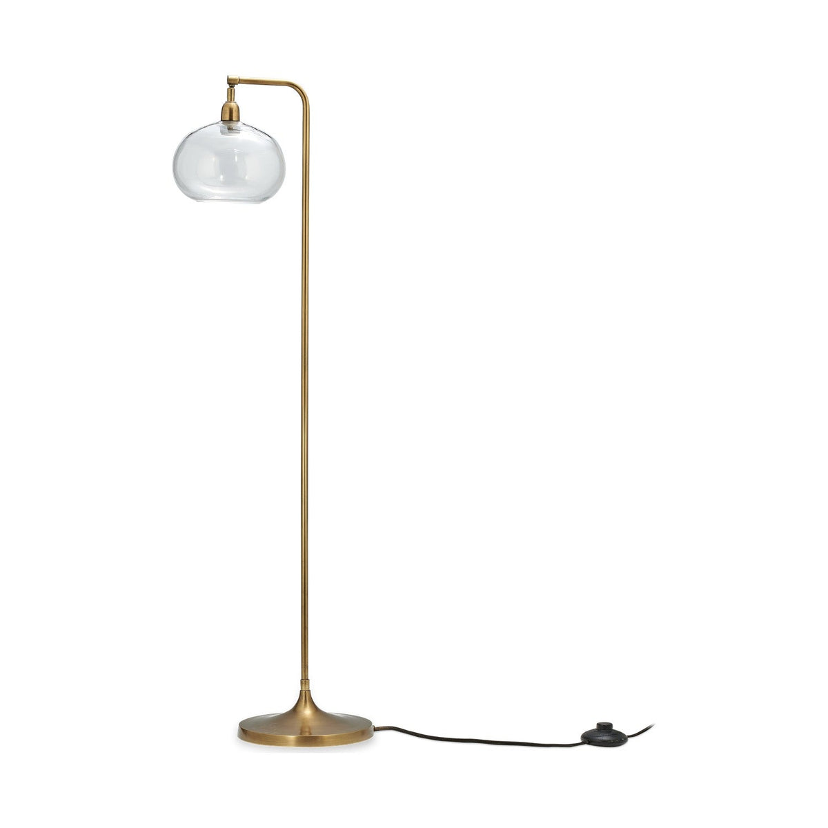 Mulia Recycled Glass Floor Lamp - Antique Brass