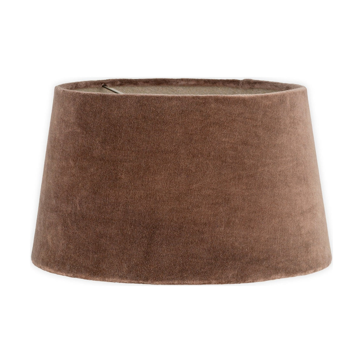 Mendai Medium Velvet & Linen Lampshade - Mocha