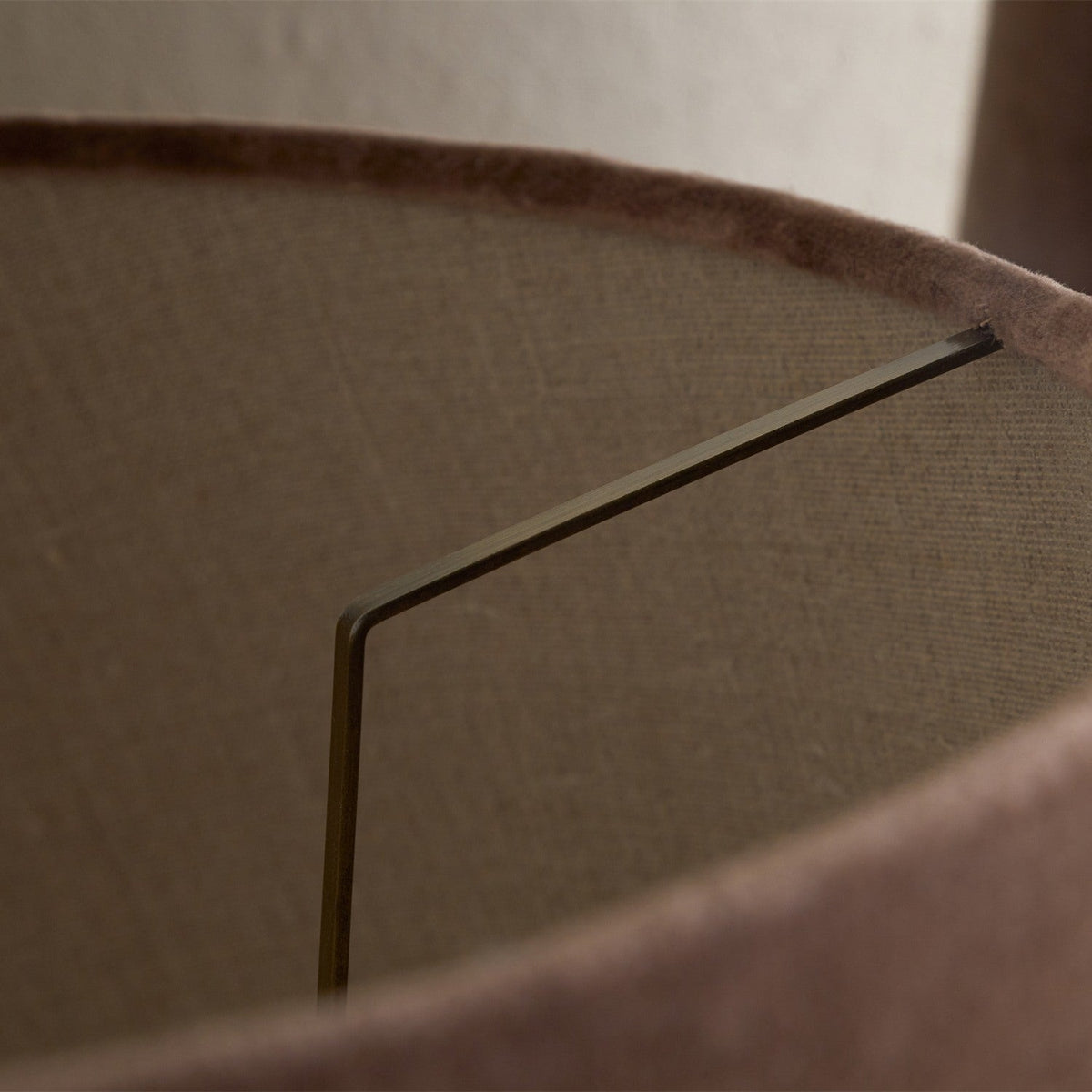 Mendai Extra Large Velvet & Linen Lampshade - Mocha