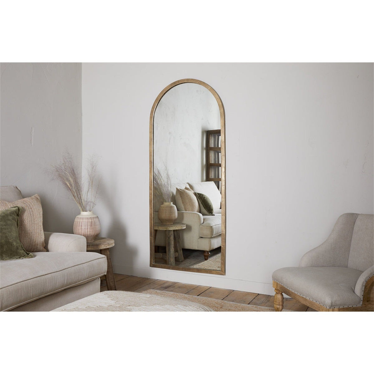 Murwara Full Length Mirror - Antique Brass
