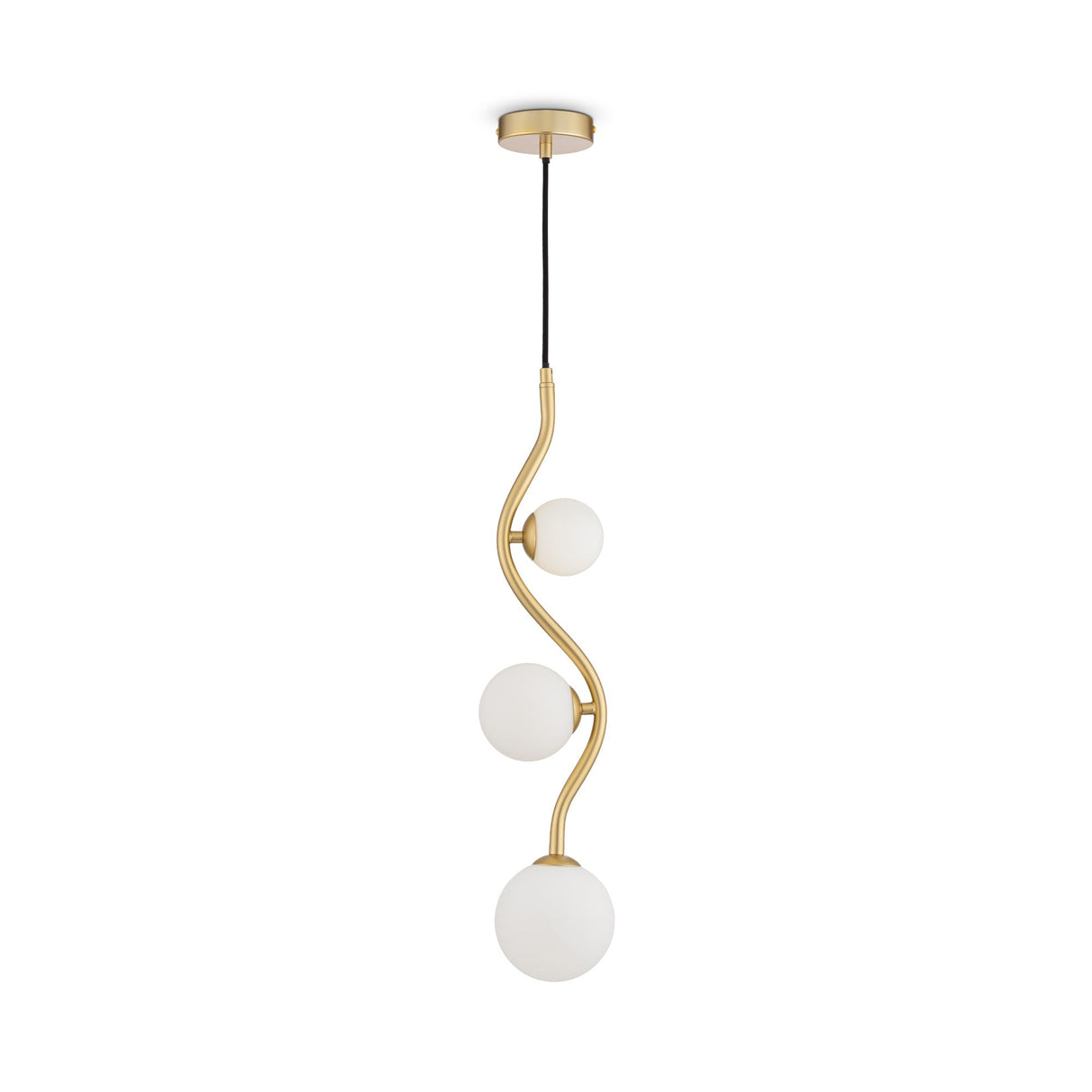 Uva 3 light pendant in gold with frosted glass, creating a sophisticated and warm ambiance.