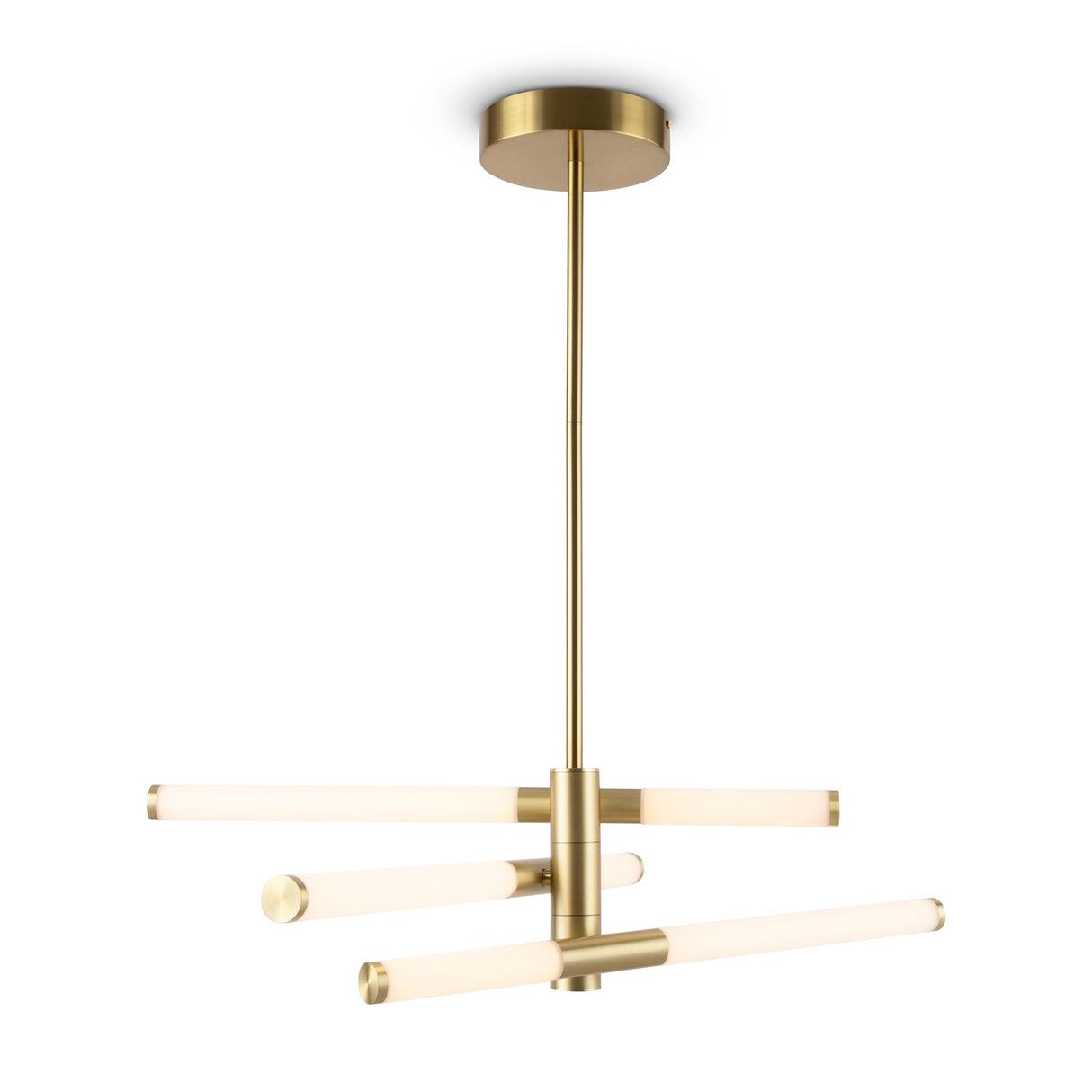 Axis LED Chandelier in Gold, featuring a modern chandelier design with a warm gold finish for sophisticated lighting.