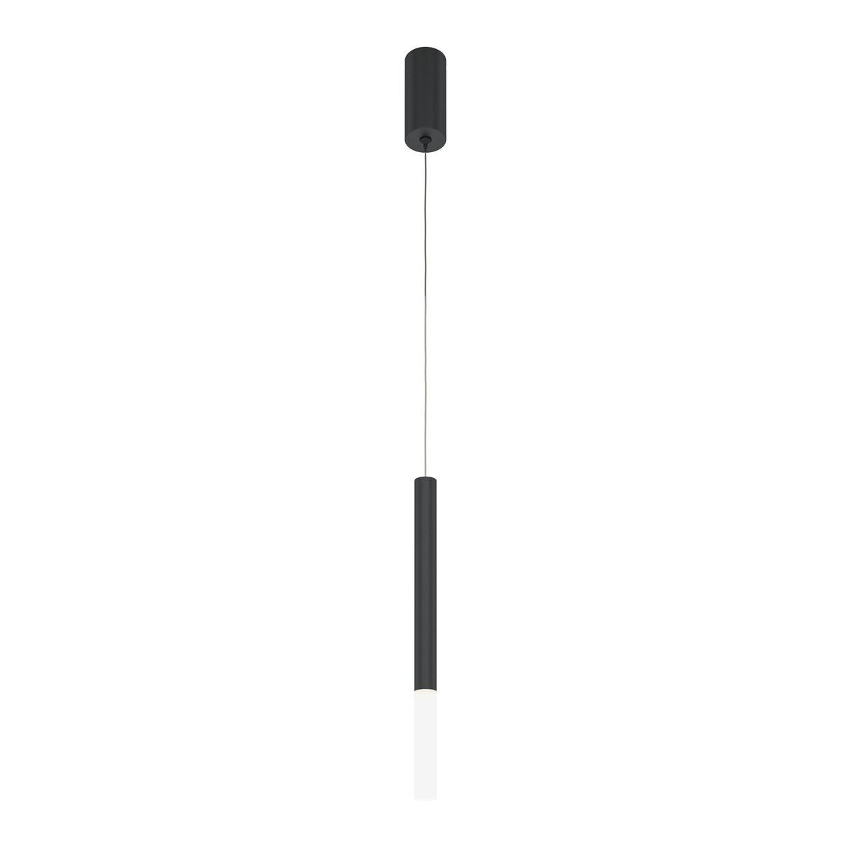 Pro Shade LED thin pendant light in black, offering sleek and minimalist lighting for modern interiors.