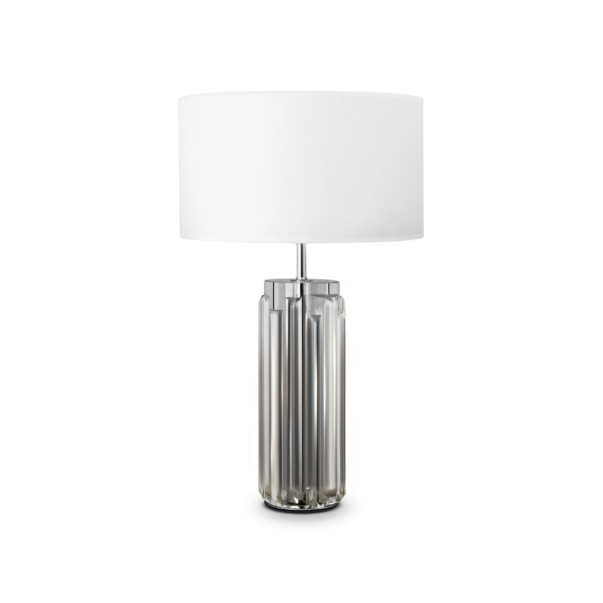Muse Table Lamp in grey with white shade, featuring a stylish grey base and contrasting white shade for a sophisticated touch