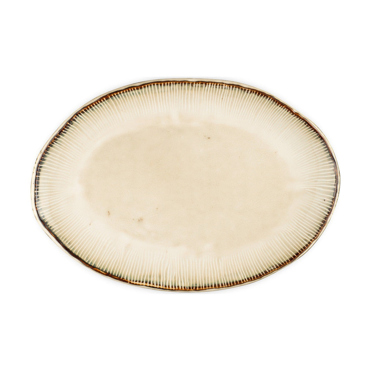 Malia Large Oval Serving Platter - Cream