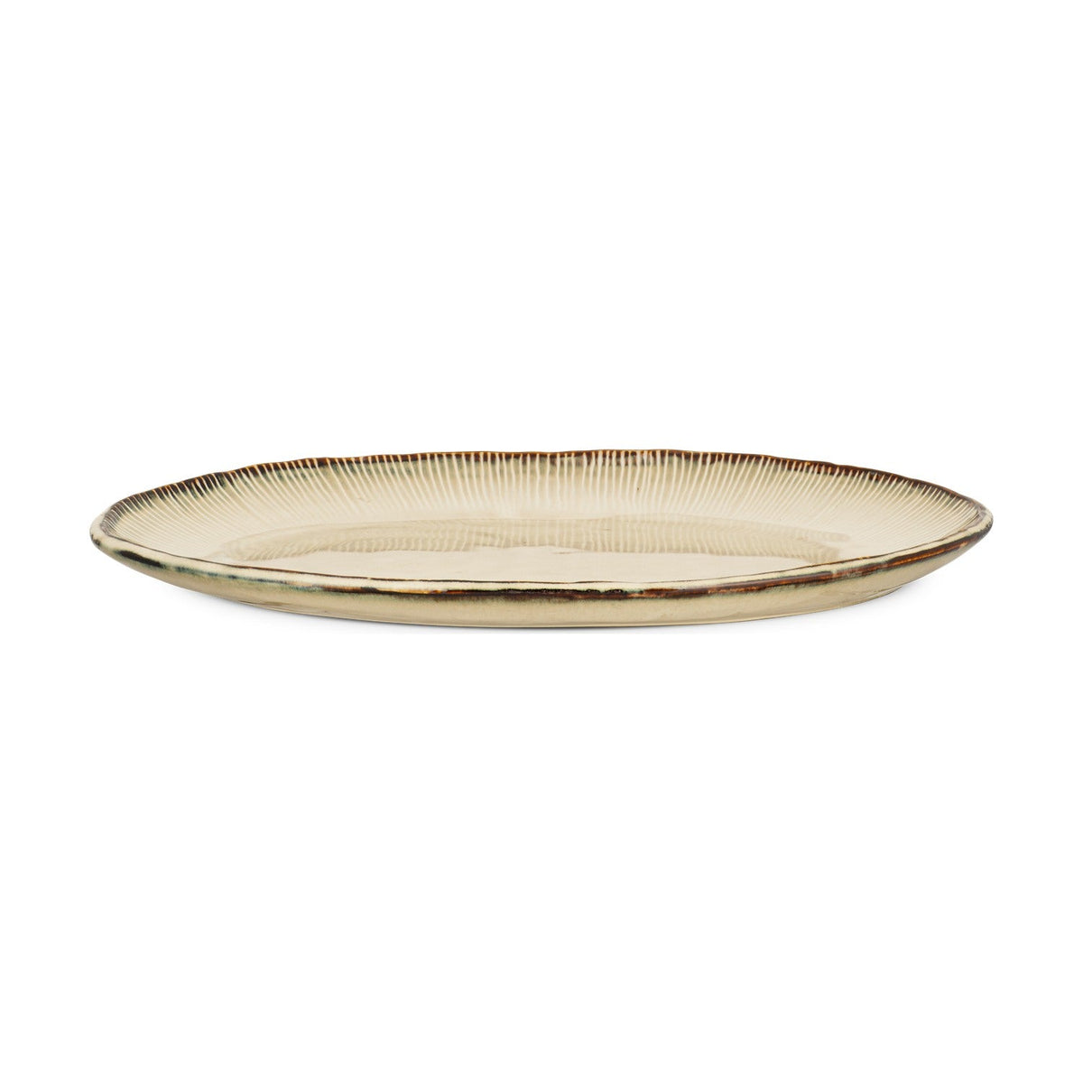 Malia Large Oval Serving Platter - Cream