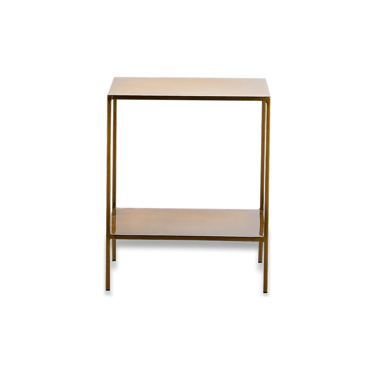 Mahi 2 Tier Iron Side Table - Antique Brass
