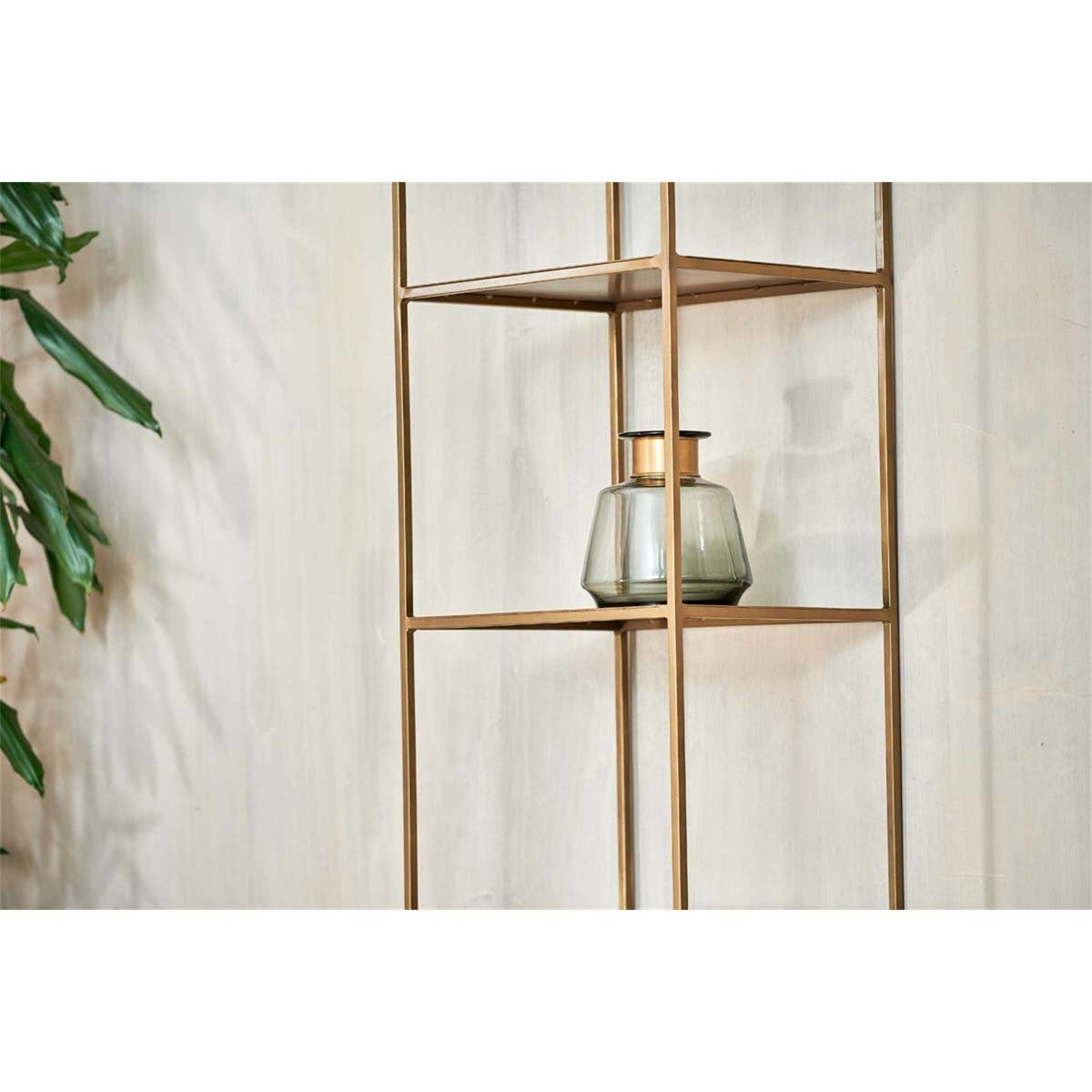 Mahi 170 x 46 x 36cm Shelving Unit - Antique Brass