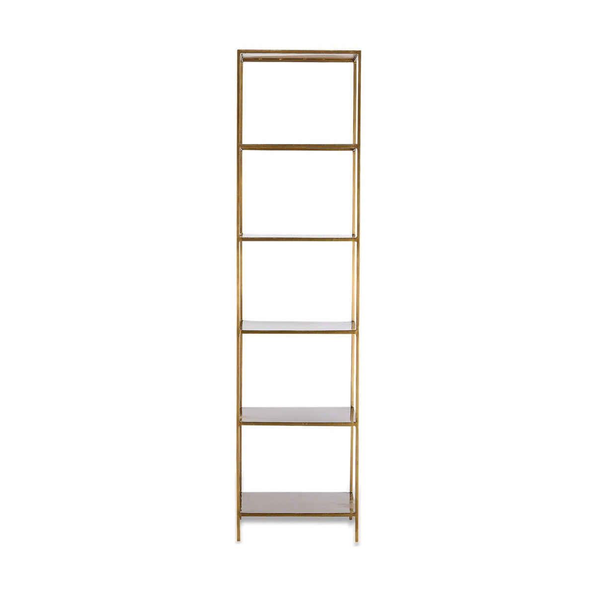 Mahi 170 x 46 x 36cm Shelving Unit - Antique Brass