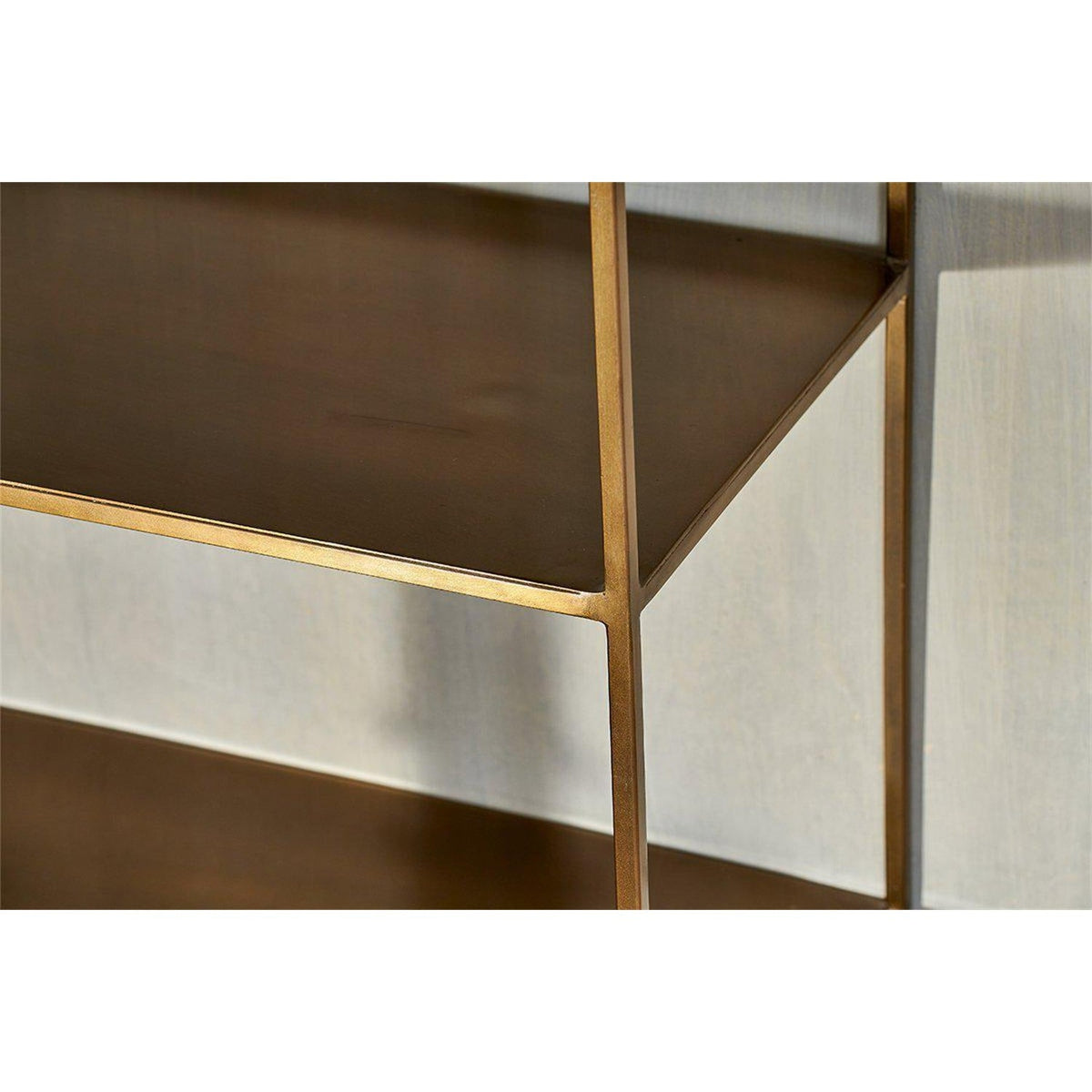 Mahi Wide Shelving Unit - Antique Brass