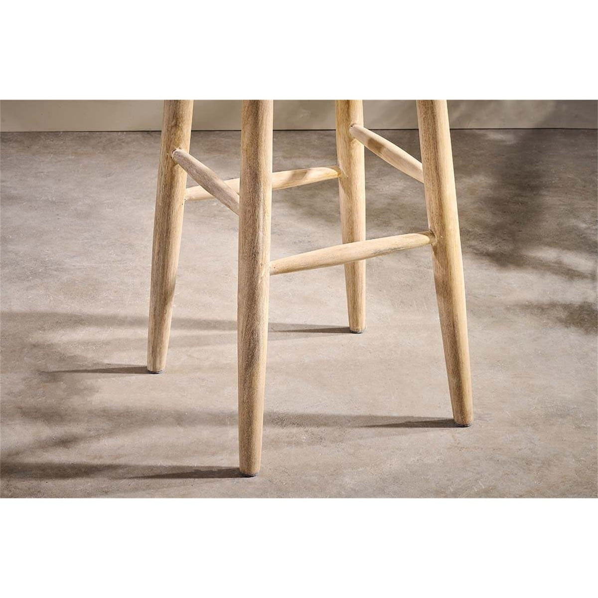 Mengwi Round Mango Wood Bar Stool - Natural