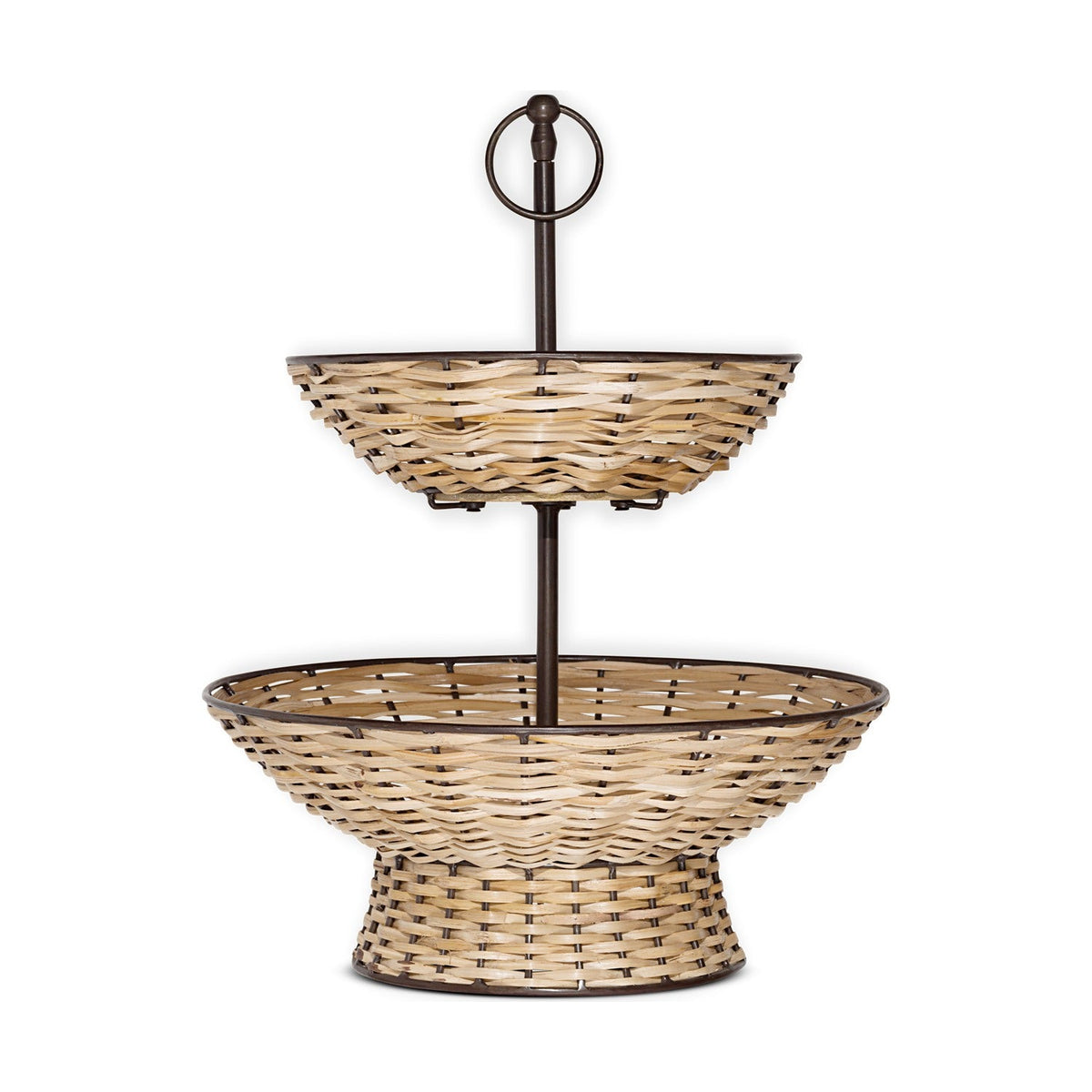 Montali Rattan 2 Tier Cake Stand - Black & Natural
